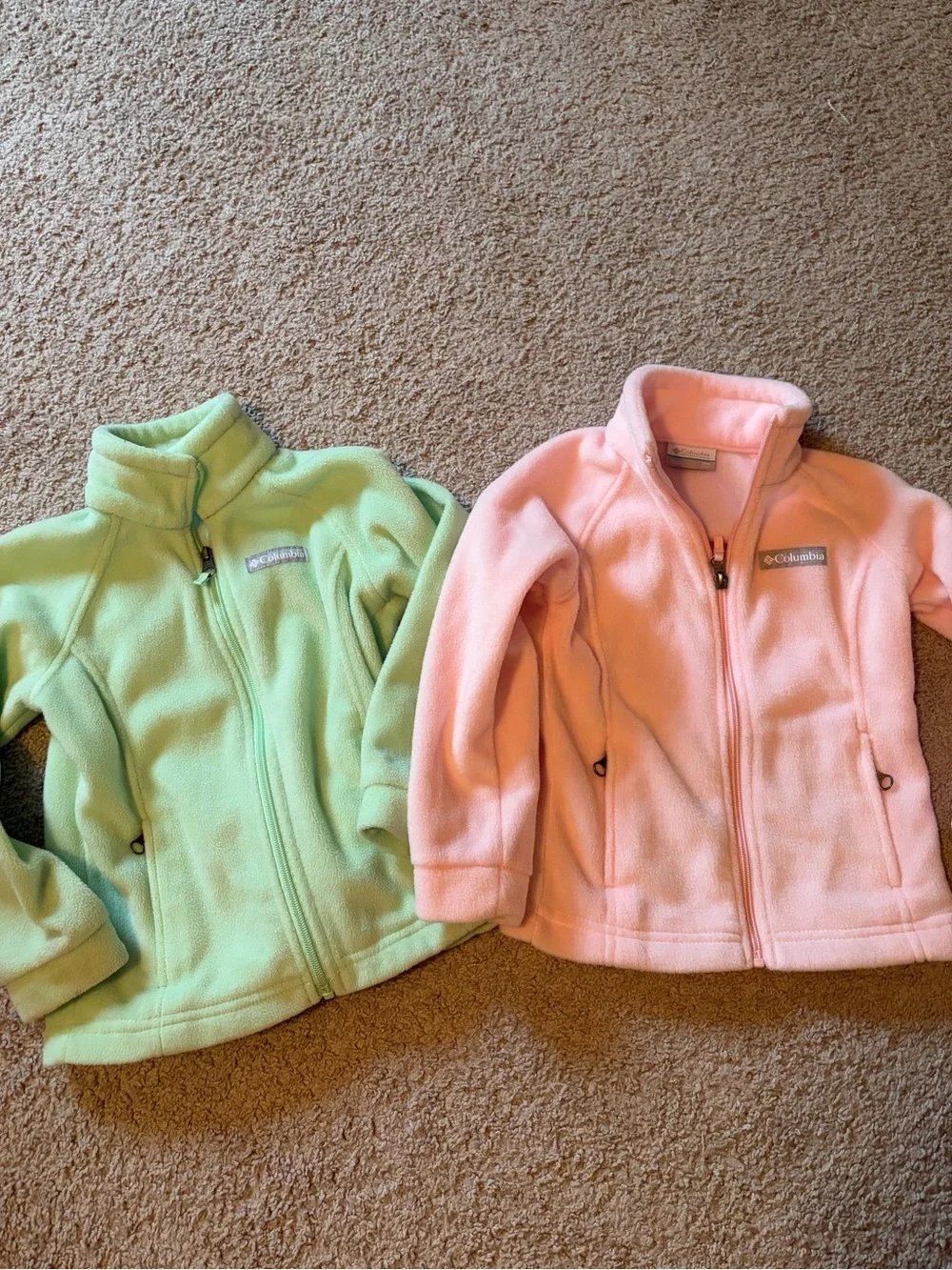 Columbia Girls' Fleece Jackets - Pink & Mint Green